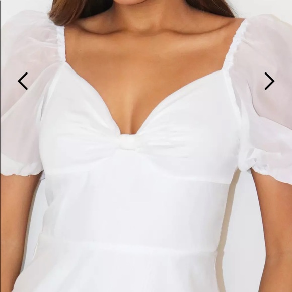 a white organza a-line mini dress - Picture 3 of 3